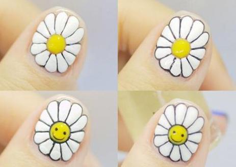 向日葵美甲教程