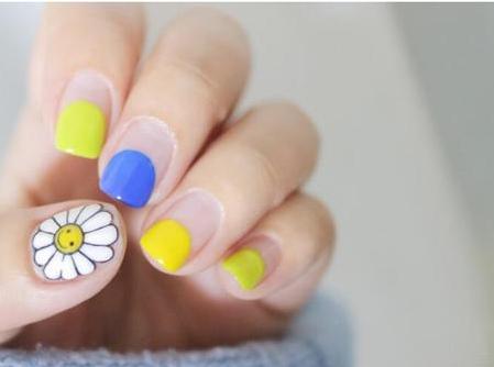 向日葵美甲教程