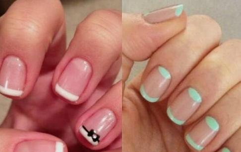 2017短款法式美甲图片