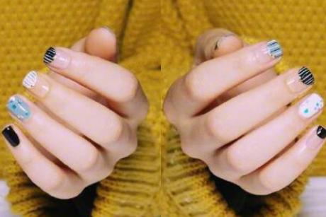 2017短款法式美甲图片