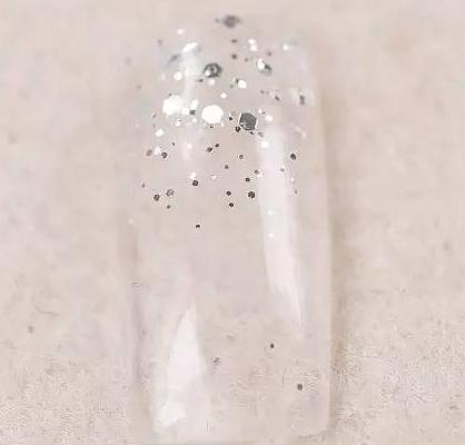 美甲粘干花教程