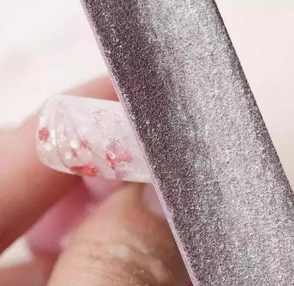 美甲粘干花教程