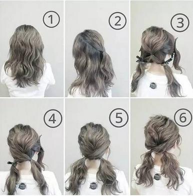 夏季发型中长发扎法