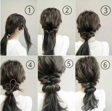 夏季发型中长发扎法