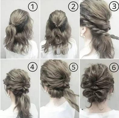 夏季发型中长发扎法
