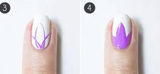 素雅花朵美甲教程 素雅花朵美甲教程