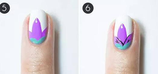 素雅花朵美甲教程 素雅花朵美甲教程