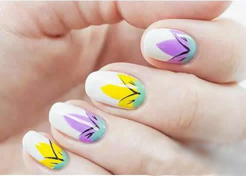 素雅花朵美甲教程 素雅花朵美甲教程