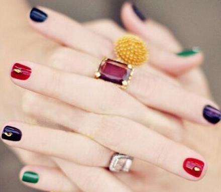 短指甲美甲小清新2017