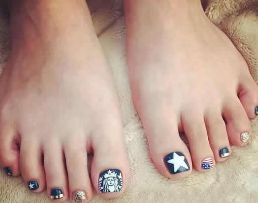 韩国脚美甲图片