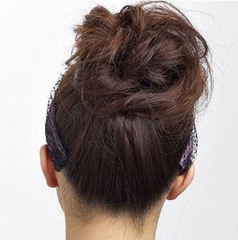 蓬松丸子头扎法图解