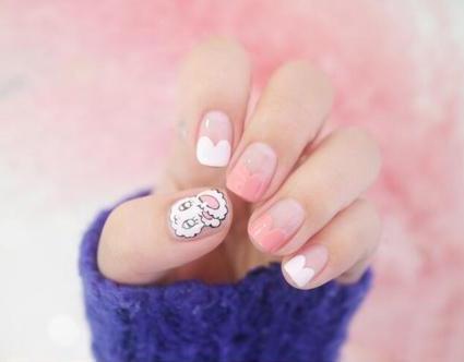 卡通兔子美甲教程