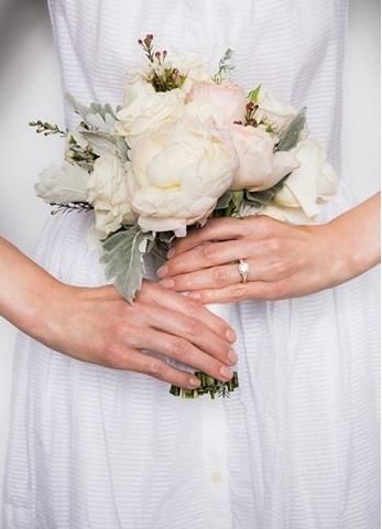 2017年新娘指甲 与戒指花球完美配搭的新娘美甲