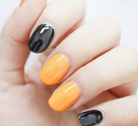 夏季复古橘美甲教程