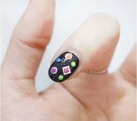 夏季复古橘美甲教程