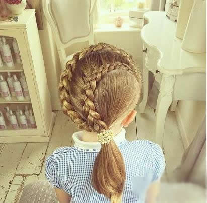 小女孩发型绑扎方法