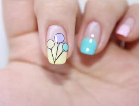 告白气球，2017韩式小清新美甲为你告白加分