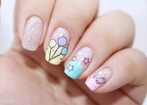 告白气球，2017韩式小清新美甲为你告白加分