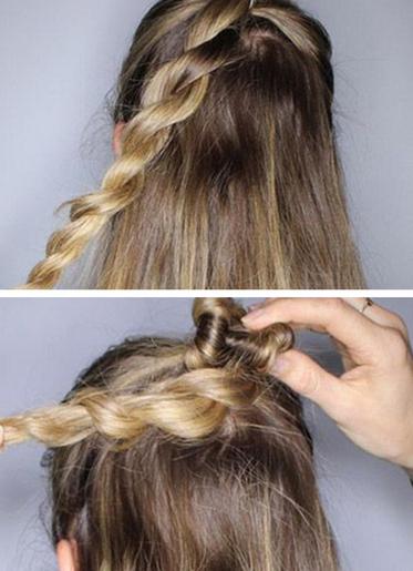 半花苞头的扎法图解 半花苞头的扎法图解