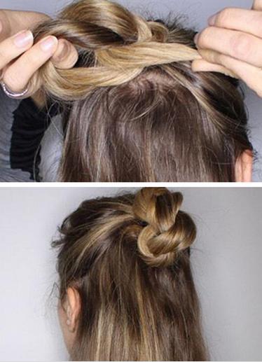 半花苞头的扎法图解 半花苞头的扎法图解