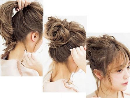 夏季丸子头扎法2017