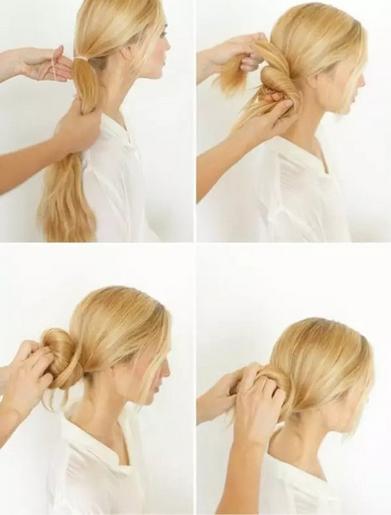 夏季丸子头扎法图解