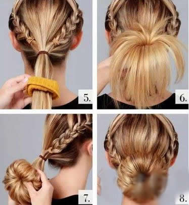 夏季丸子头扎法图解