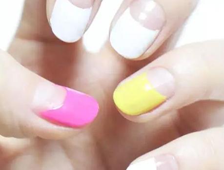 卡通反法式美甲教程